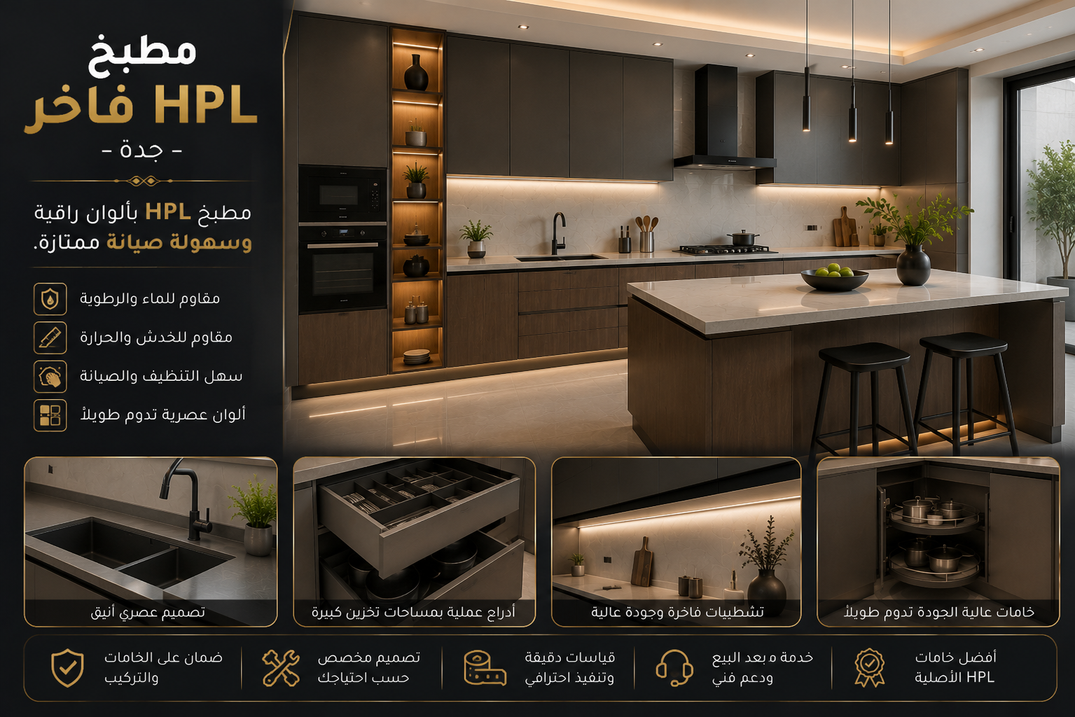 مطبخ HPL فاخر - جدة